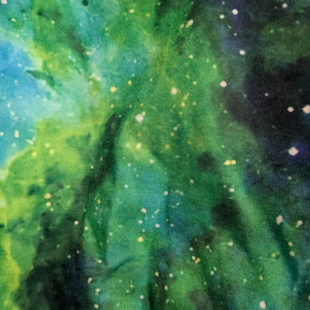 Space Sweatshirt with Front Pocket Blue Green Black Sz Kid XXL - Picture 5 of 8